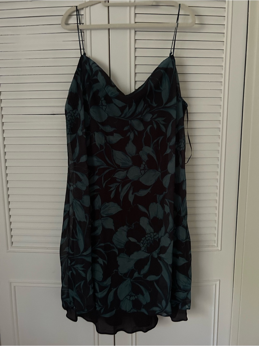 Banana Republic Teal Floral Slip Dress on Black